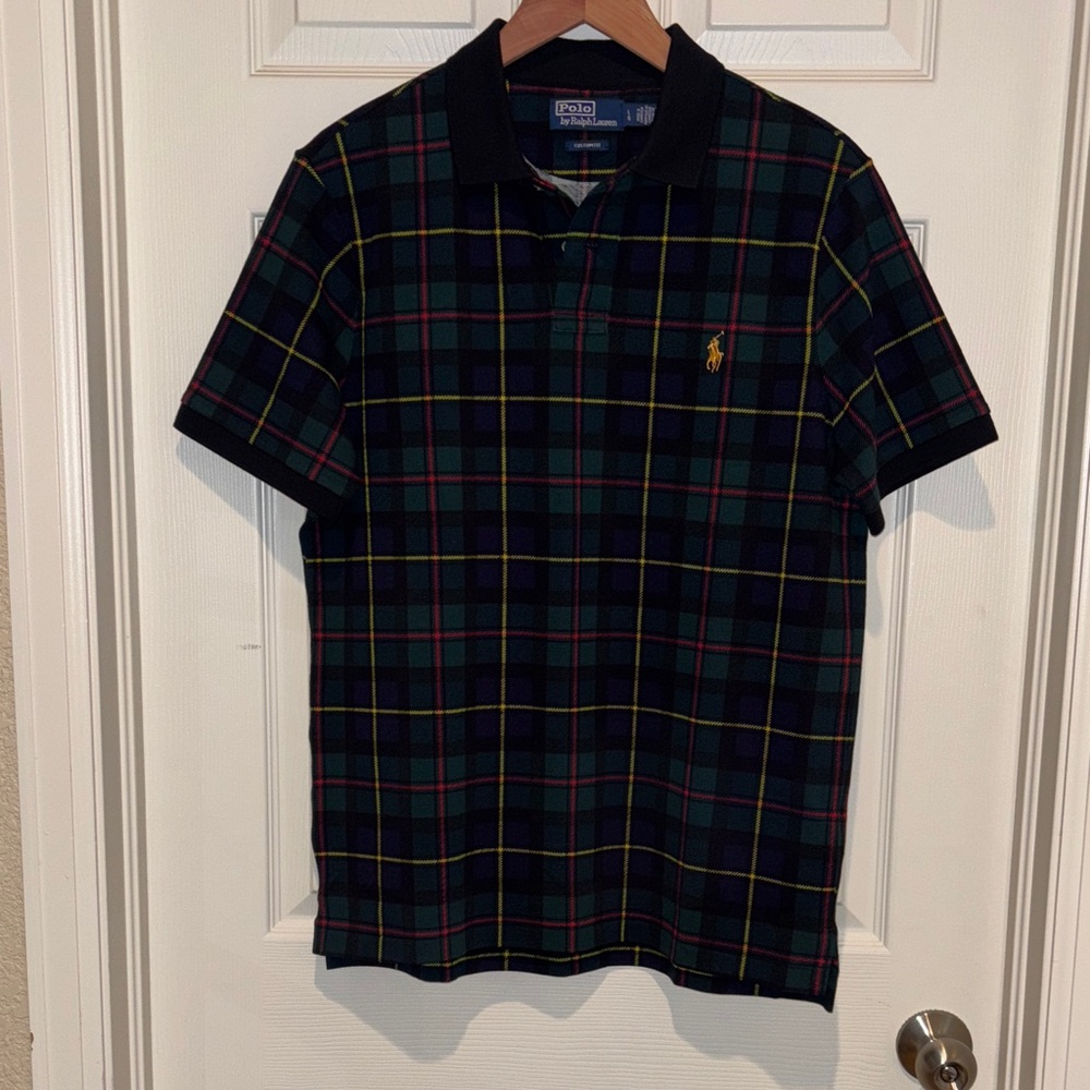 Polo by Ralph Lauren Men's Navy Plaid Polo Shirt